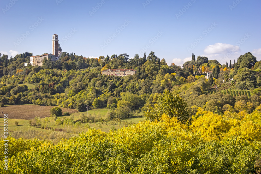 View of the Monte Berico in Vicenza, Italy