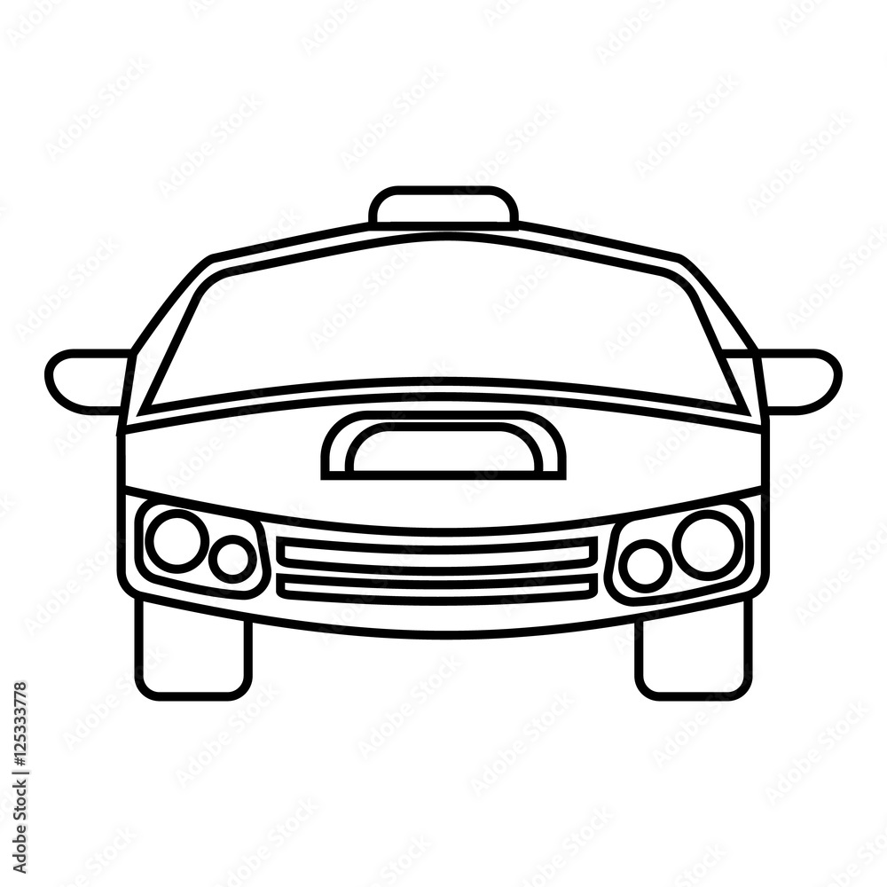 Race car icon. Outline illustration of race car vector icon for web