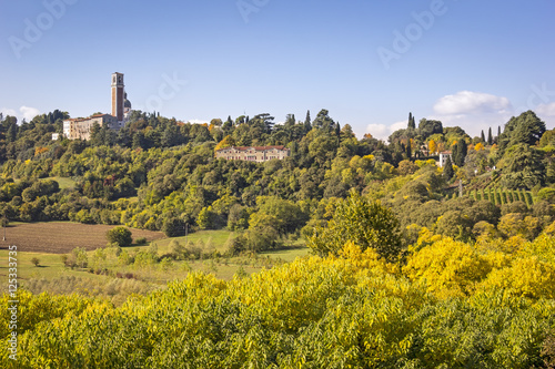View of the Monte Berico in Vicenza, Italy photo