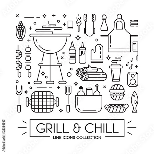 Barbeque party illustration