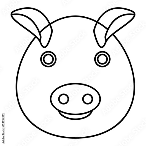 Pig icon. Outline illustration of pig vector icon for web