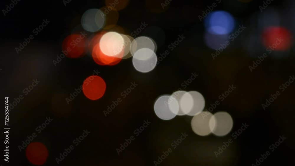 Night city street lights bokeh background