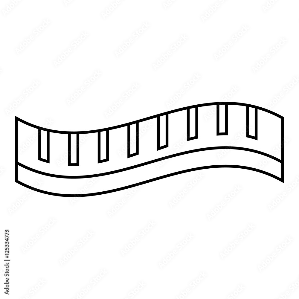 Measuring striped tape icon. Outline illustration of measuring striped tape vector icon for web