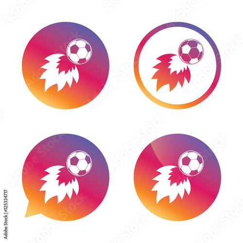Football fireball sign icon. Soccer Sport symbol.