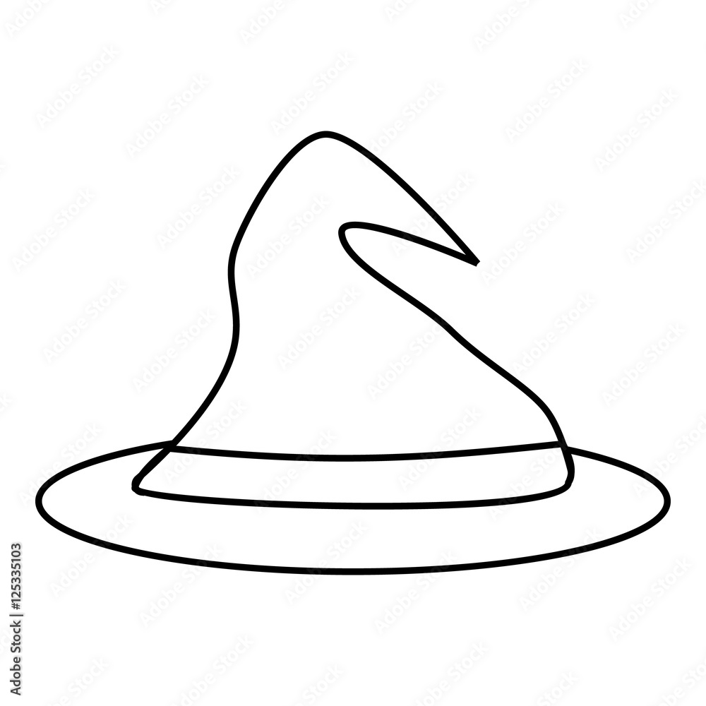 Witch hat icon. Outline illustration of witch hat vector icon for web Witch hat icon. Outline illustration of witch hat vector icon for web