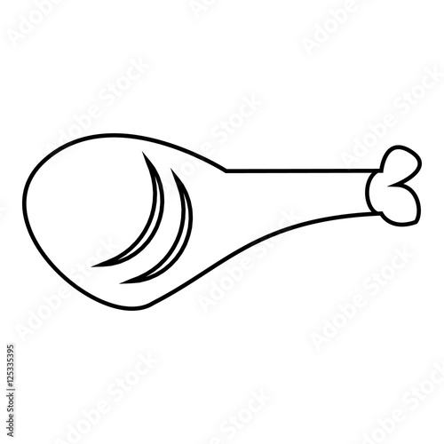 Ham icon. Outline illustration of ham vector icon for web