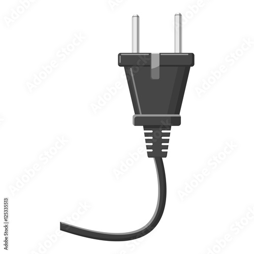 Electrical plug icon. Gray monochrome illustration of electrical plug vector icon for web
