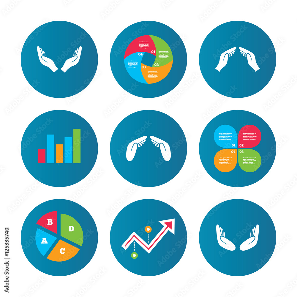 Hands icons. Insurance and meditation symbols. Hands icons. Insurance and meditation symbols.