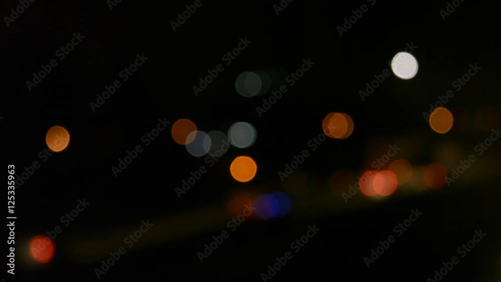 Night city street lights bokeh background