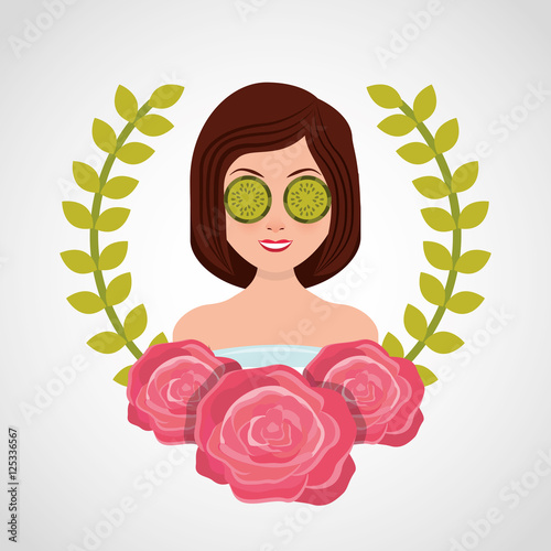 natural spa center icons vector illustration design