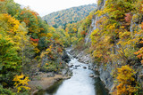 Jozankei, Toyohira river, Hokkaido, Japan in the autumn season