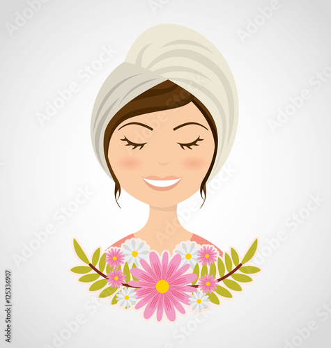 natural spa center icons vector illustration design