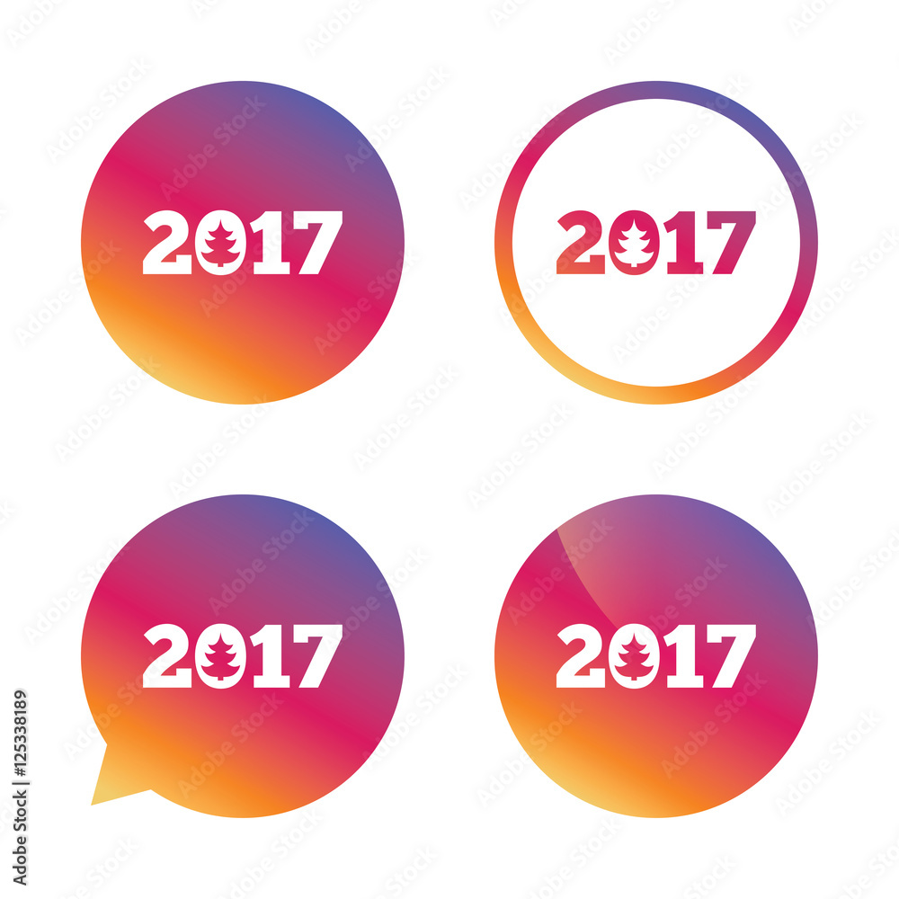Happy new year 2017 sign icon. Calendar date. Happy new year 2017 sign icon. Calendar date.