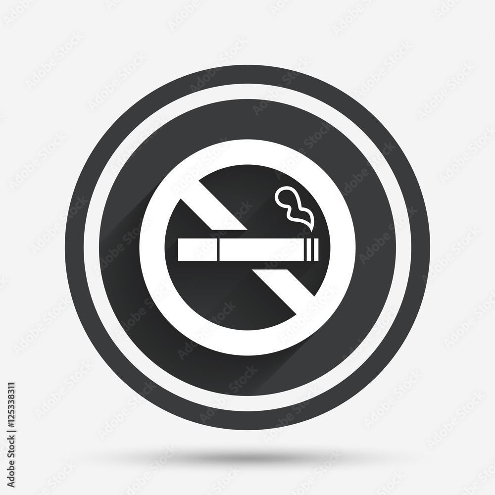 No Smoking sign icon. Cigarette symbol. No Smoking sign icon. Cigarette symbol.