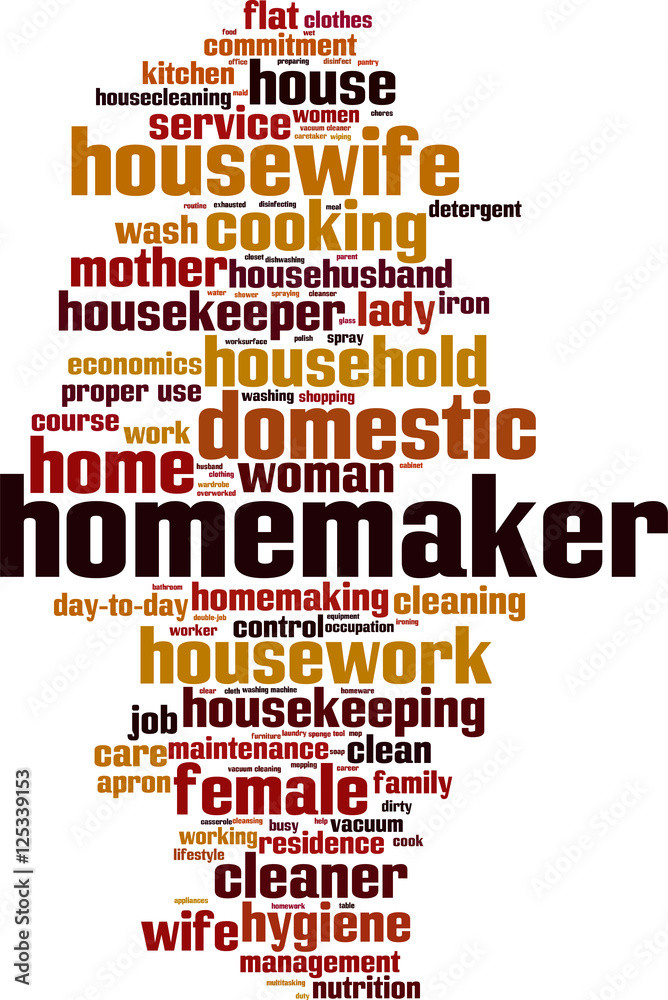 Homemaker word cloud concept. Vector illustration