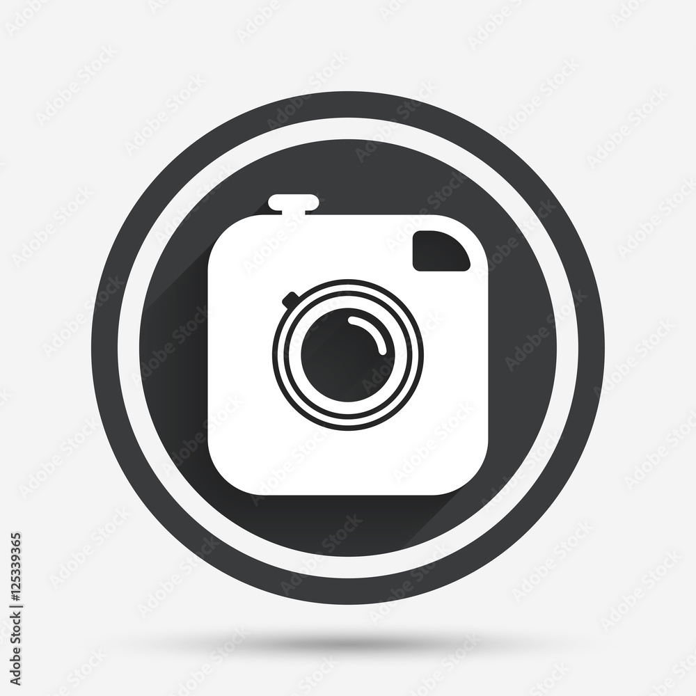 Hipster photo camera sign icon. Retro camera.