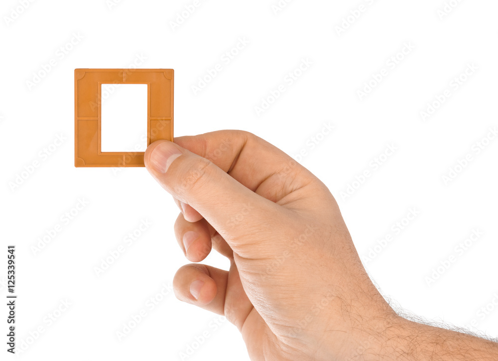 Photo frame for slide in hand Photo frame for slide in hand