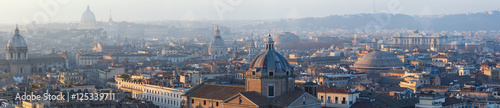 Photography Rome city top panorama, Italy.