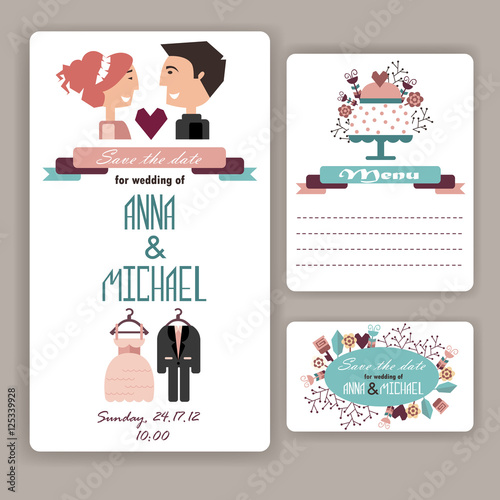 decorative template for wedding invitation. vector illustration