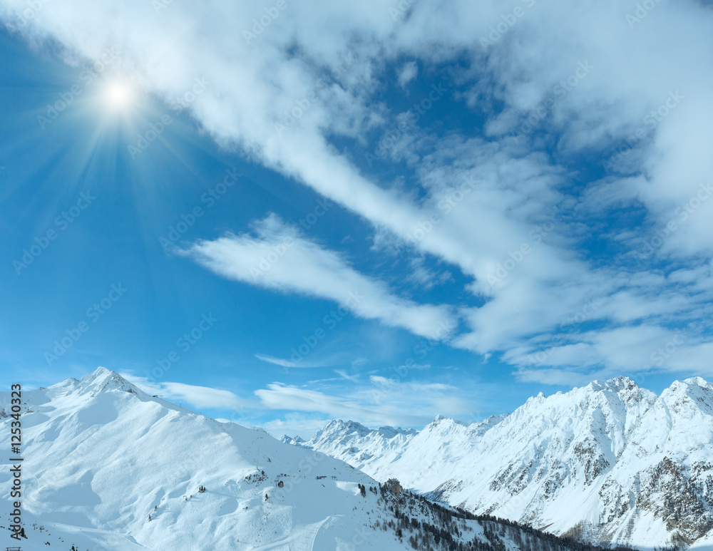 Plakat Silvretta Alps winter view (Austria).