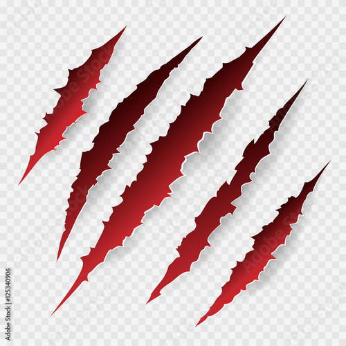 Scratches isolated on transparent background. Vector scratch set