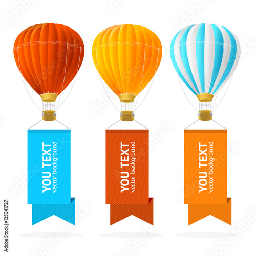 Hot Air Balloon Banner. Vector