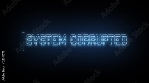 ASCII Text Reveal SYSTEM CORRUPTED Digital Blue Glitch