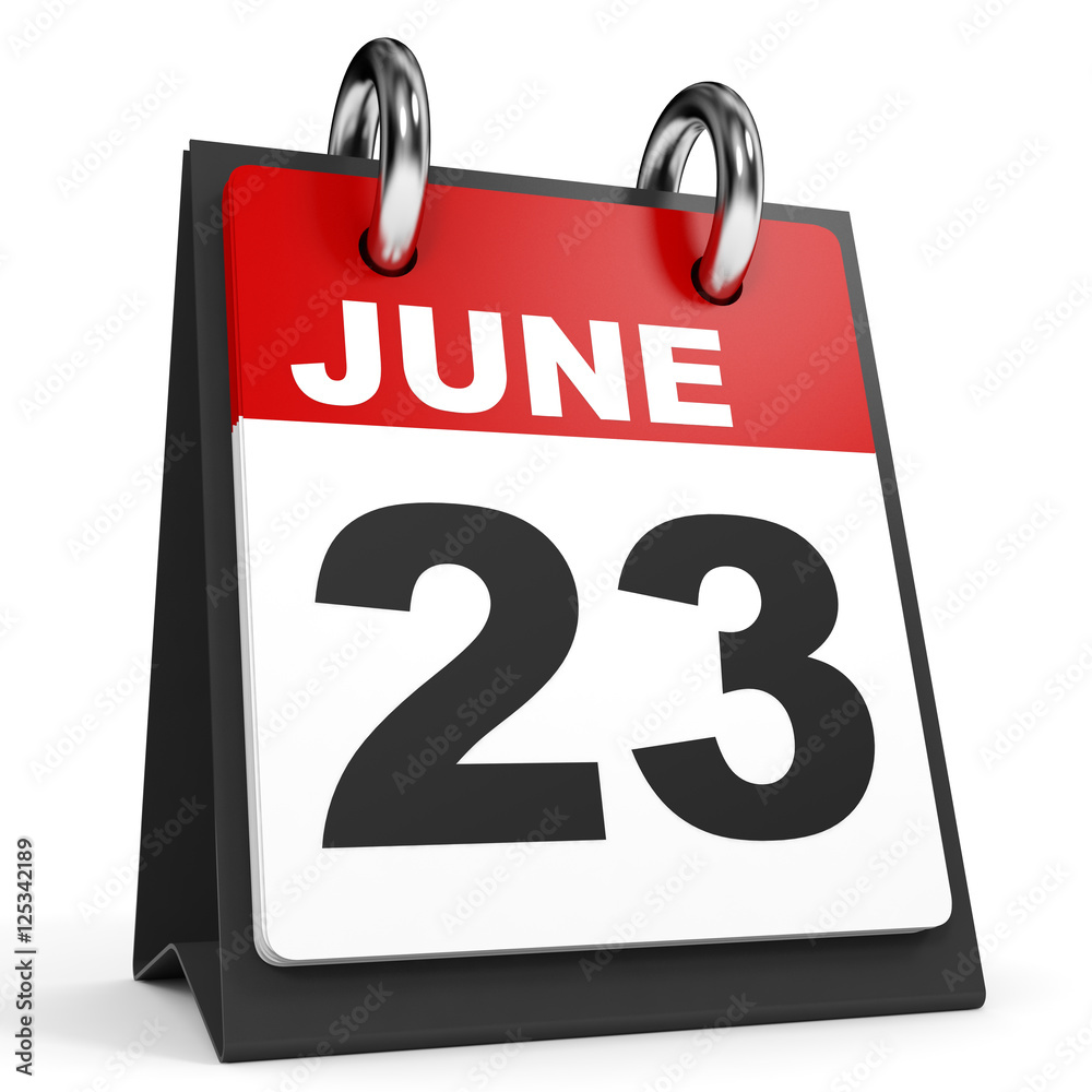 June 23. Calendar on white background. June 23. Calendar on white background.