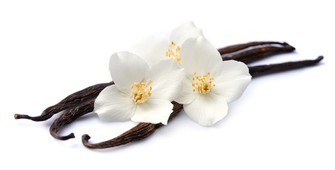 Vanilla sticks with flowers