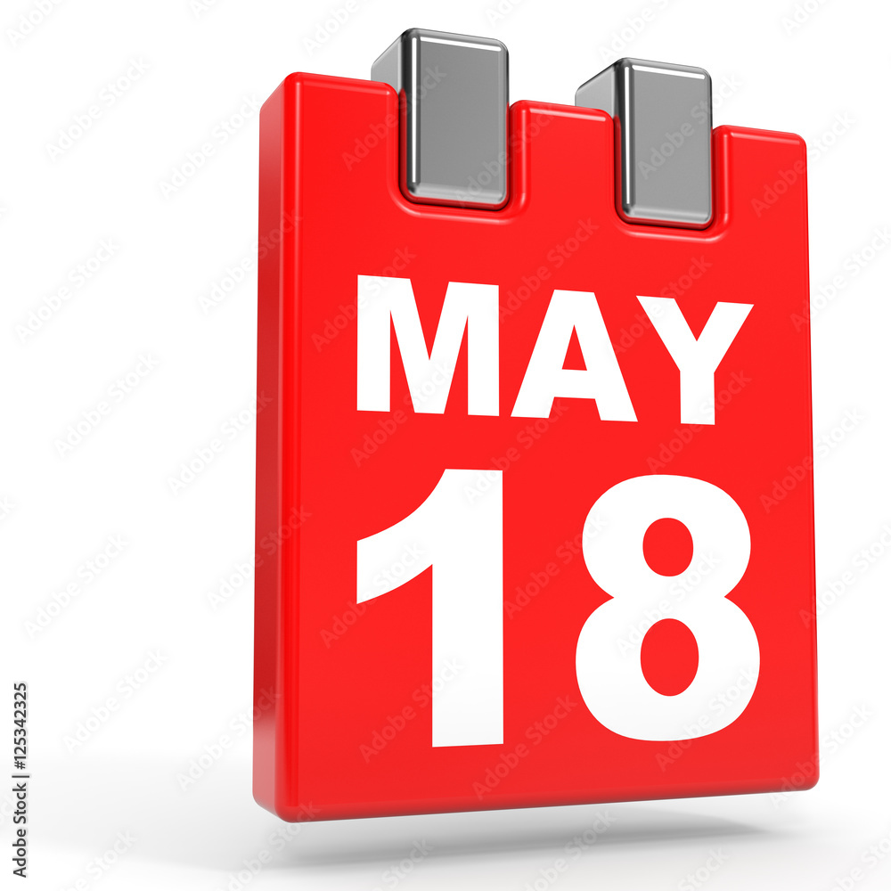 May 18. Calendar on white background. May 18. Calendar on white background.