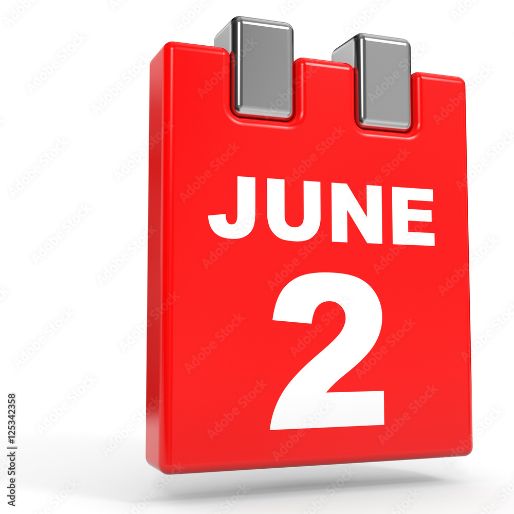 June 2 Calendar on white background Stock Illustration Adobe Stock