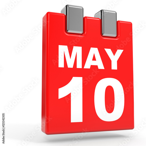 May 10. Calendar on white background.