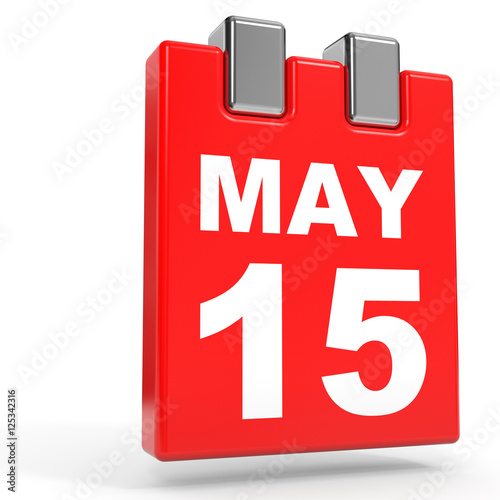 May 15. Calendar on white background.