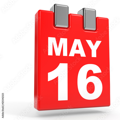 May 16. Calendar on white background.