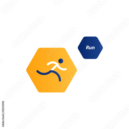 Running logo, sport event icon