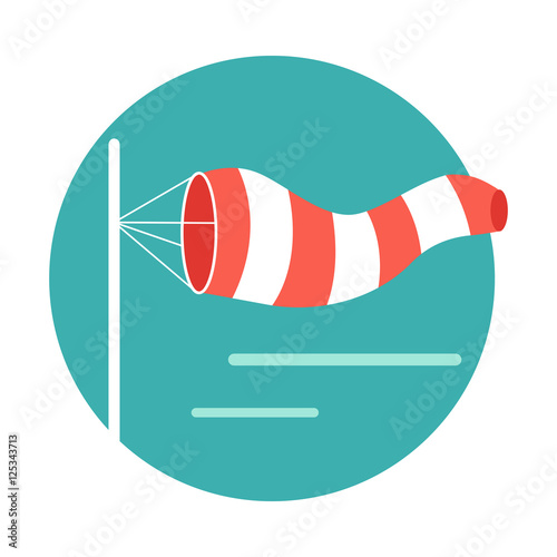 Meteorology Windsock Inflated by Wind. Vector