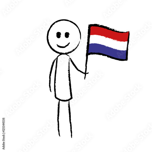 Person mit Flagge Niederlande