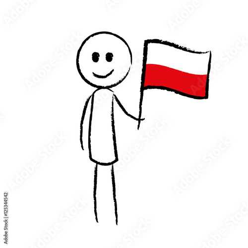 Person mit Flagge Polen