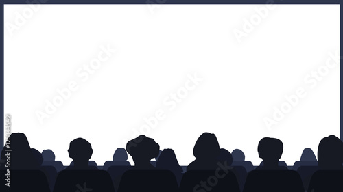 Photo Cinema Hall with the audience and the screen. Background Vector
