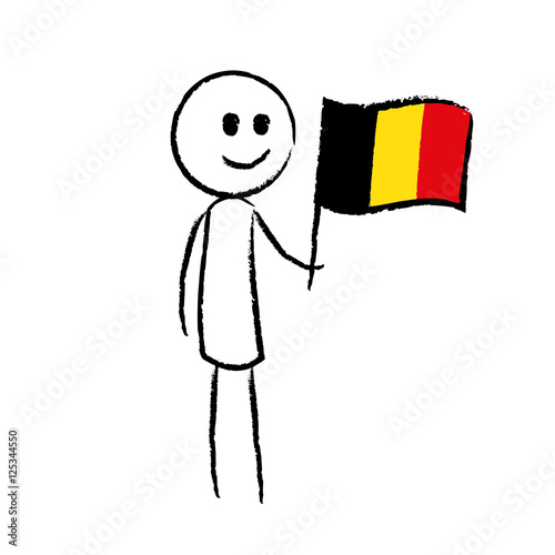 Person mit Flagge Belgien