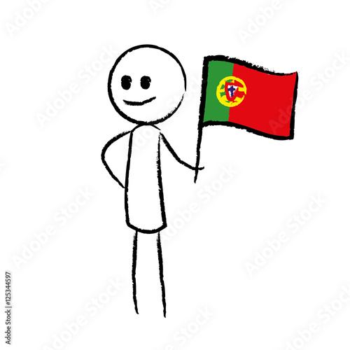 Person mit Flagge Portugal photo