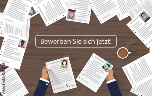 Bewerben Sie sich jetzt - Ansicht von oben