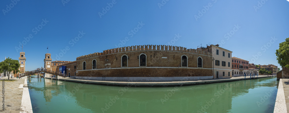Panorama of the Arsenale. Venice, Italy