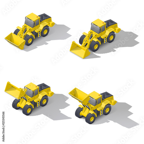 Quarry front loader with a different position of the bucket