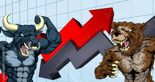 Bears Versus Bulls Stock Market Concept