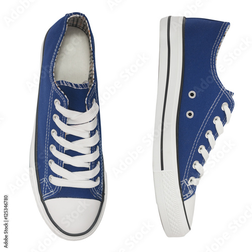 blue sneakers sports style isolated on white