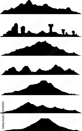 collection of mountain silhouette
