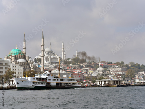 Eminonu pier from waterside, Istanbul © akturer