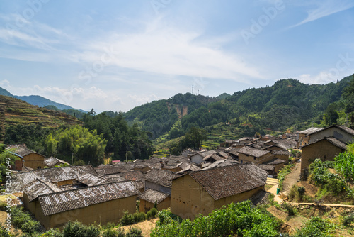roofs of Chinese old Village houses.