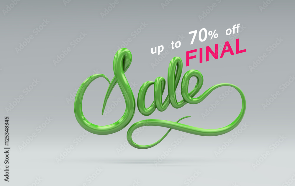 Obraz premium Sale Sign. Vector 3D lettering.